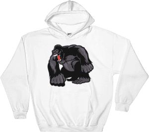 Gorilla Angry Felpa Con Cappuccio - Nasa Worm Logo Hoodie PNG