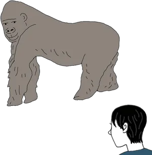 Gorillaand Child Illustration PNG Image