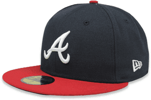 Gorra New Era 5950 Mlb Atlanta Braves Home Ac Azul/rojo'- Atlanta Braves Blue Hat, HD Png Download PNG image with transparent background
