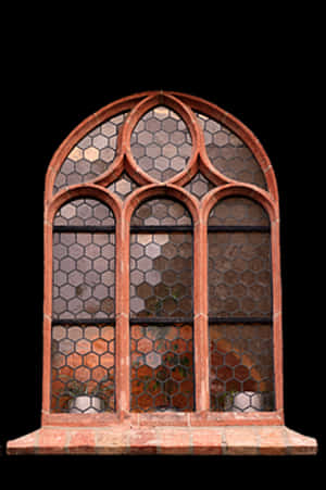 Gothic Arch Window Stained Glass PNG image with transparent background