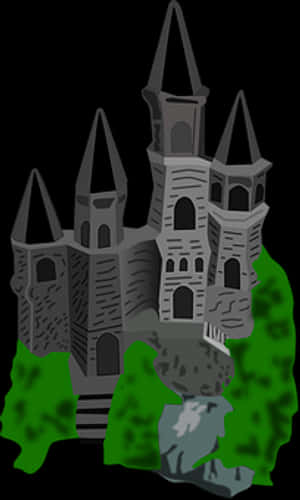Gothic Castle Illustration PNG image with transparent background