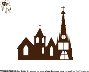 Gothic_ Church_ Vector_ Illustration PNG Image