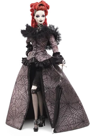 Gothic Glamour Barbie Doll PNG Image