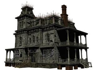 Gothic Haunted House3 D Render PNG Image