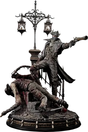 Gothic Hunter Victory Pose PNG Image