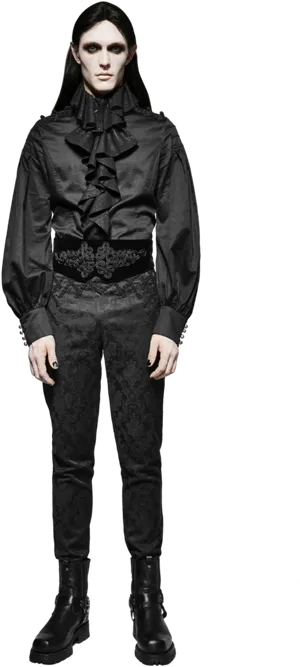 Gothic Inspired Menswear Look PNG Image