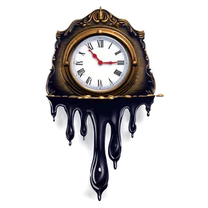 Gothic Melting Clock Design Png 06282024 PNG Image