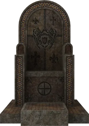 Gothic Stone Throne PNG Image