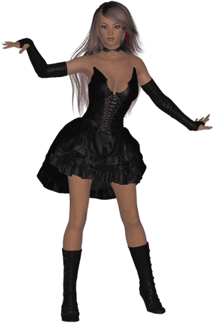 Women Gothic Victorian Black 3d - Portable Network Graphics, HD Png Download PNG image with transparent background