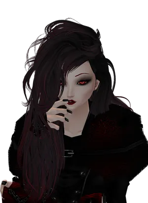 Gothic Vampire Portrait PNG Image