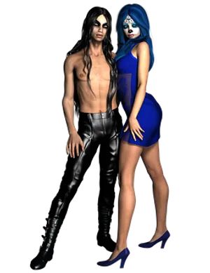 Gothicand Mystic Couple3 D Artwork PNG Image