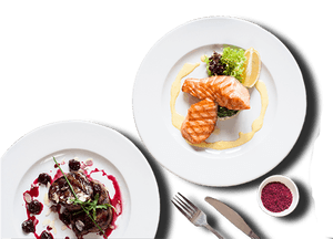 Gourmet Dishes Top View PNG image with transparent background