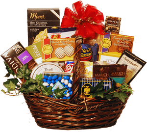 Gourmet Food Gift Basket PNG image with transparent background