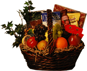 Gourmet Food Gift Basket PNG image with transparent background