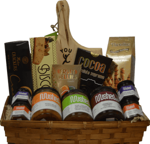 Gourmet Gift Basket Assortment PNG image with transparent background
