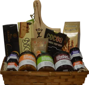 Gourmet Gift Basket Assortment PNG Image