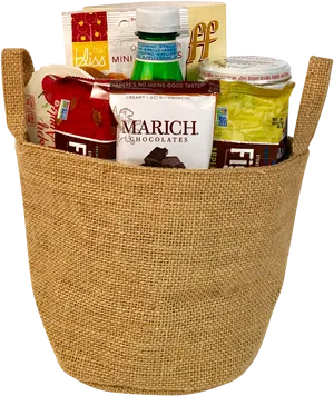 Gourmet Gift Basket Delights PNG Image