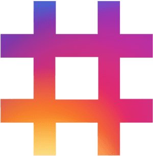 Gradient Hashtag Symbol PNG image with transparent background