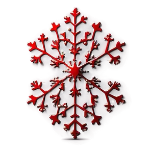 Gradient Red Snowflake Png 06282024 PNG Image