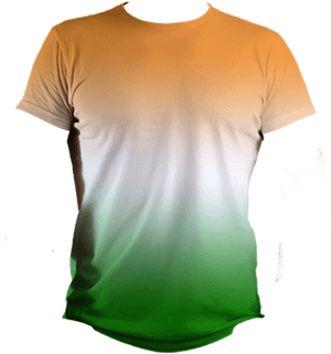 Gradient Tshirt Orange White Green PNG image with transparent background