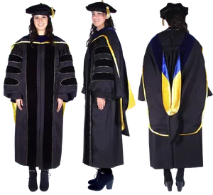 Graduatein Regalia Multiple Views PNG Image