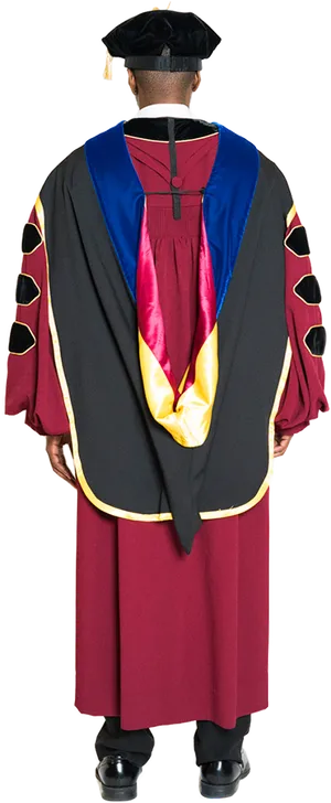 Graduatein Regalia Rear View PNG Image