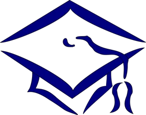 Graduation Cap Icon Blue PNG Image