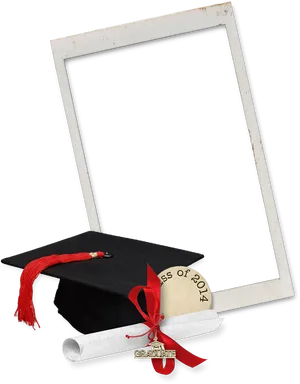 Graduation Capand Diploma Frame PNG Image