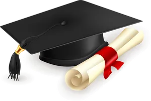 Graduation Capand Diploma Illustration PNG Image