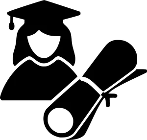 Graduation Capand Diploma Outline PNG Image