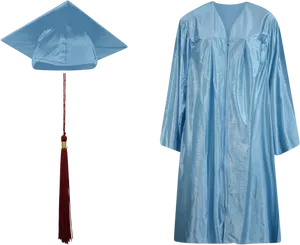 Graduation Capand Gown Blue PNG Image