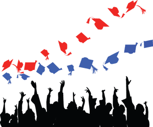 Graduation Celebration Silhouette PNG image with transparent background