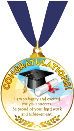 Graduation Congratulations Medal PNG image with transparent background