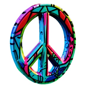 Graffiti Style Peace Sign PNG kvu60 PNG