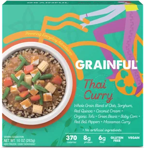 Grainful Thai Curry Frozen Meal Packaging PNG Image