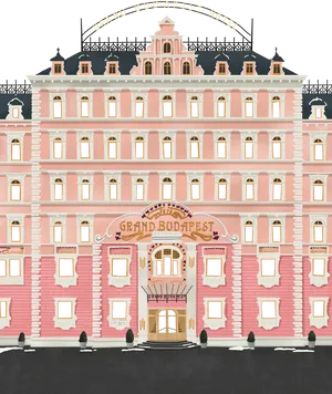 Grand Budapest Hotel Illustration PNG Image