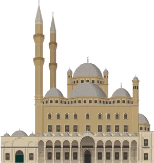 Grand Mosque Illustration PNG Image