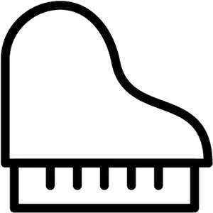 Grand Piano Silhouette Outline PNG Image