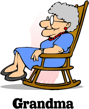 Grandmain Rocking Chair Cartoon PNG Image