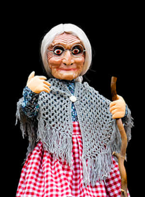 Grandmother Puppet Character PNG image with transparent background