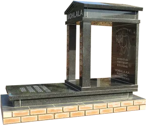 Granite Tombstone Design PNG Image