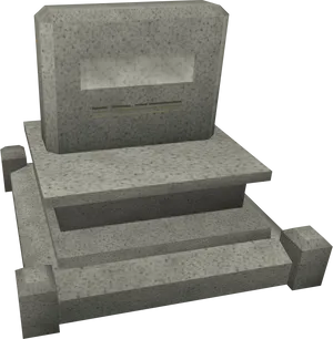 Granite Tombstone3 D Model PNG Image