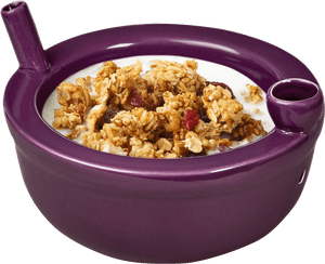 Granola Cerealin Purple Bowl With Milk Spout PNG