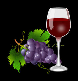 Grapesand Wine Glass Illustration PNG image with transparent background