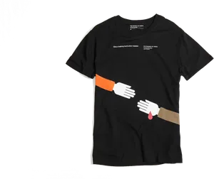 Graphic Black Shirt Helping Hands PNG Image