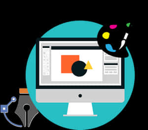 Graphic Design Workspace Vector PNG with transparent background