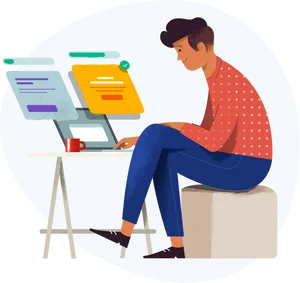 Graphic Designer At Work_ Illustration.png PNG Image