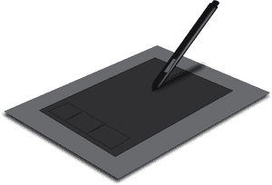 Graphic Tabletand Stylus Pen PNG image with transparent background