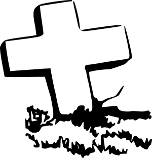Graveyard Cross Silhouette PNG image with transparent background