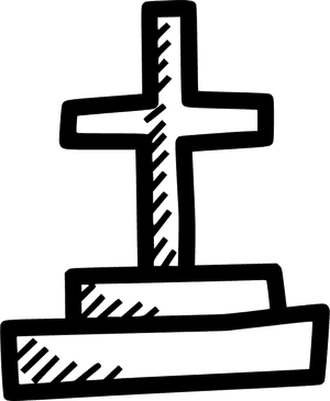 Graveyard Cross Sketch PNG image with transparent background
